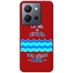 Funda Silicona Líquida Roja para Vivo Y36 4G / 5G diseño Agua Dibujos