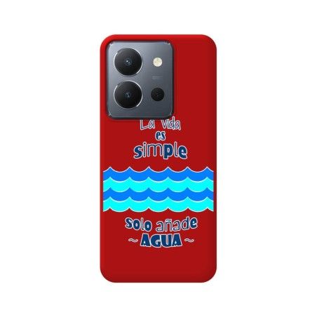 Funda Silicona Líquida Roja para Vivo Y36 4G / 5G diseño Agua Dibujos