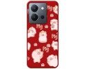 Funda Silicona Líquida Roja para Vivo Y36 4G / 5G diseño Cerdos Dibujos
