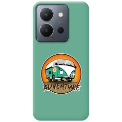 Funda Silicona Líquida Verde para Vivo Y36 4G / 5G diseño Adventure Dibujos