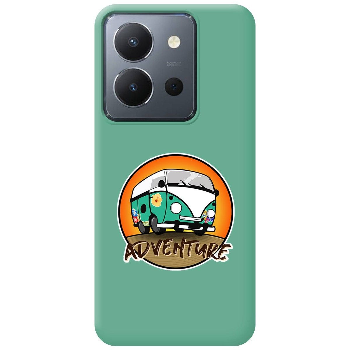 Funda Silicona Líquida Verde para Vivo Y36 4G / 5G diseño Adventure Dibujos