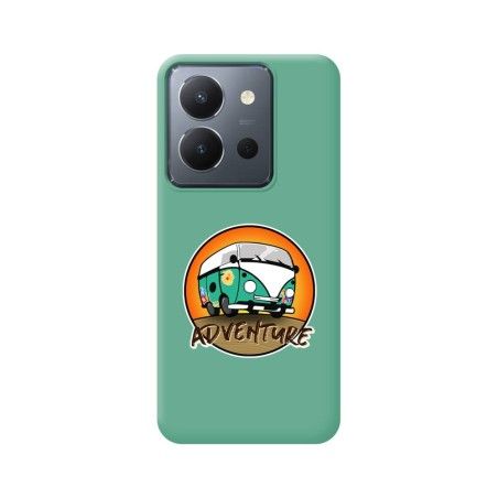 Funda Silicona Líquida Verde para Vivo Y36 4G / 5G diseño Adventure Dibujos