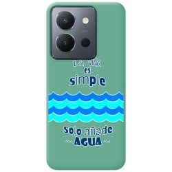 Funda Silicona Líquida Verde para Vivo Y36 4G / 5G diseño Agua Dibujos
