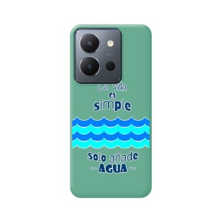 Funda Silicona Líquida Verde para Vivo Y36 4G / 5G diseño Agua Dibujos