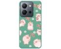 Funda Silicona Líquida Verde para Vivo Y36 4G / 5G diseño Cerdos Dibujos