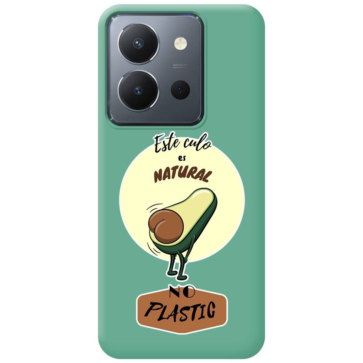Funda Silicona Líquida Verde para Vivo Y36 4G / 5G diseño Culo Natural Dibujos