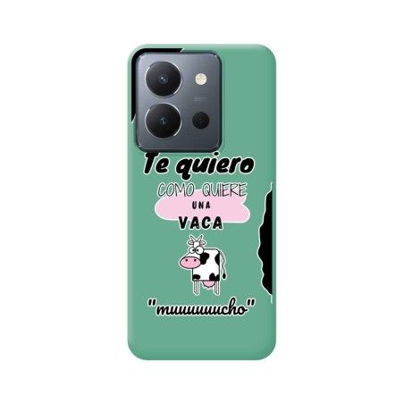 Funda Silicona Líquida Verde para Vivo Y36 4G / 5G diseño Vaca Dibujos