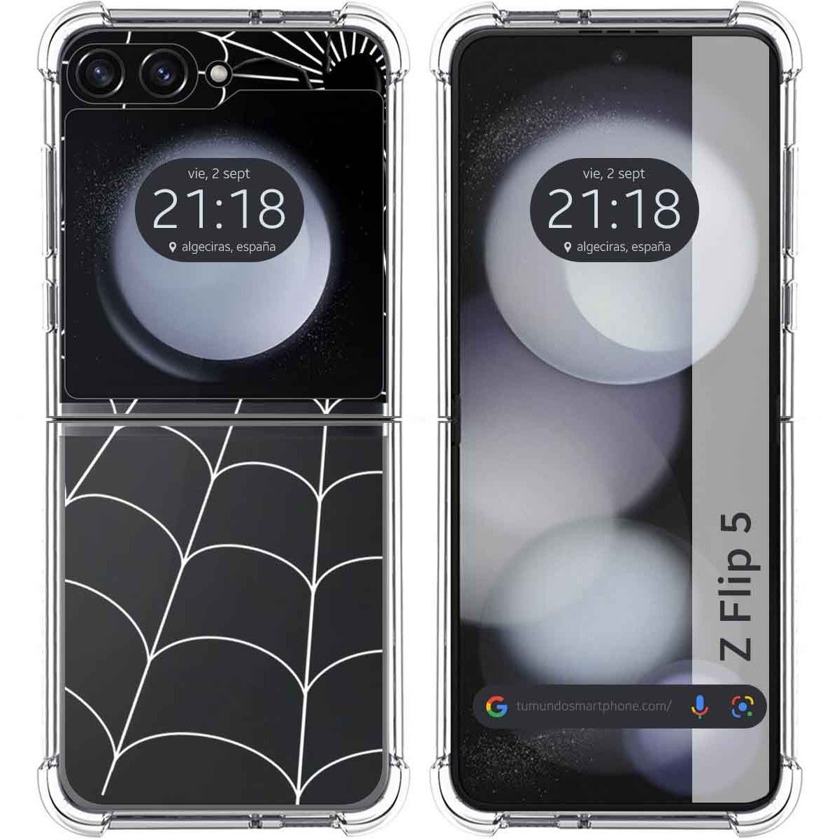 Funda Silicona Transparente para Samsung Galaxy Z Flip 5 5G diseño Araña Dibujos