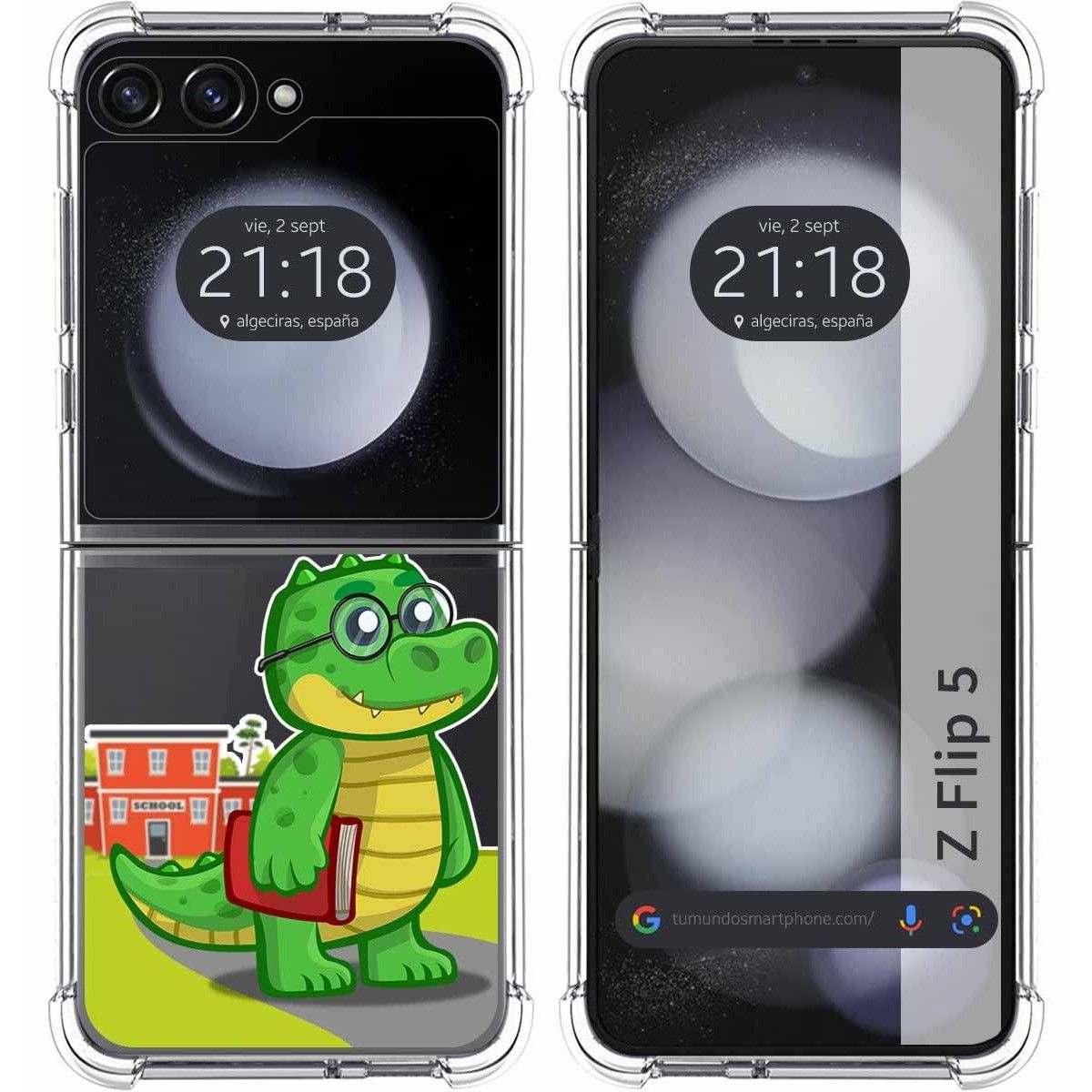 Funda Silicona Transparente para Samsung Galaxy Z Flip 5 5G diseño Coco Dibujos