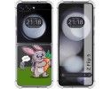 Funda Silicona Transparente para Samsung Galaxy Z Flip 5 5G diseño Conejo Dibujos