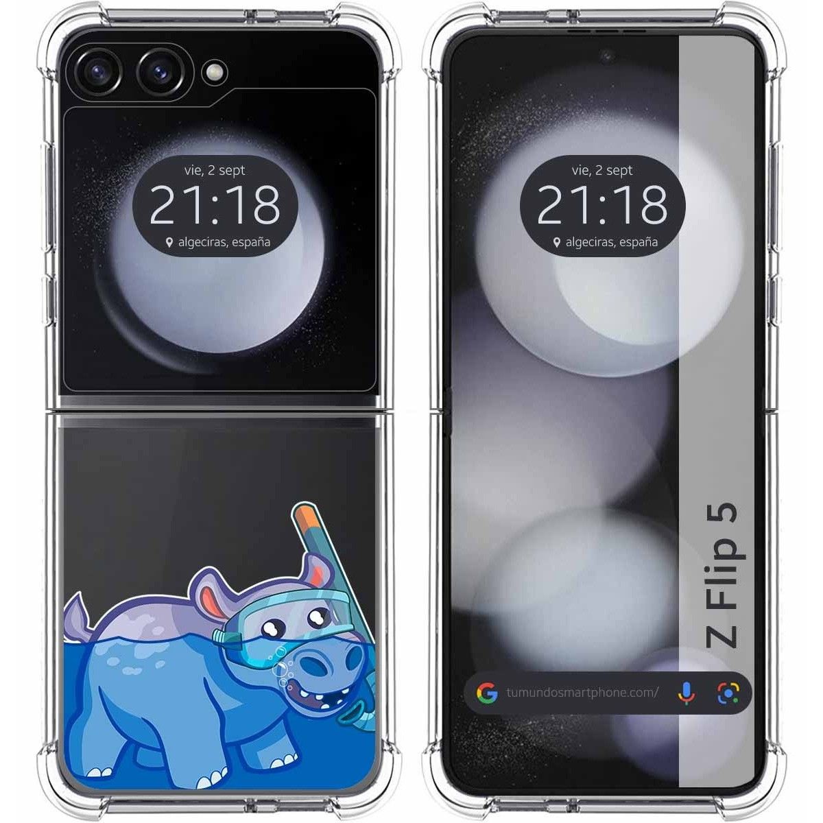 Funda Silicona Transparente para Samsung Galaxy Z Flip 5 5G diseño Hipo Dibujos