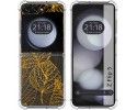Funda Silicona Transparente para Samsung Galaxy Z Flip 5 5G diseño Hojas Dibujos