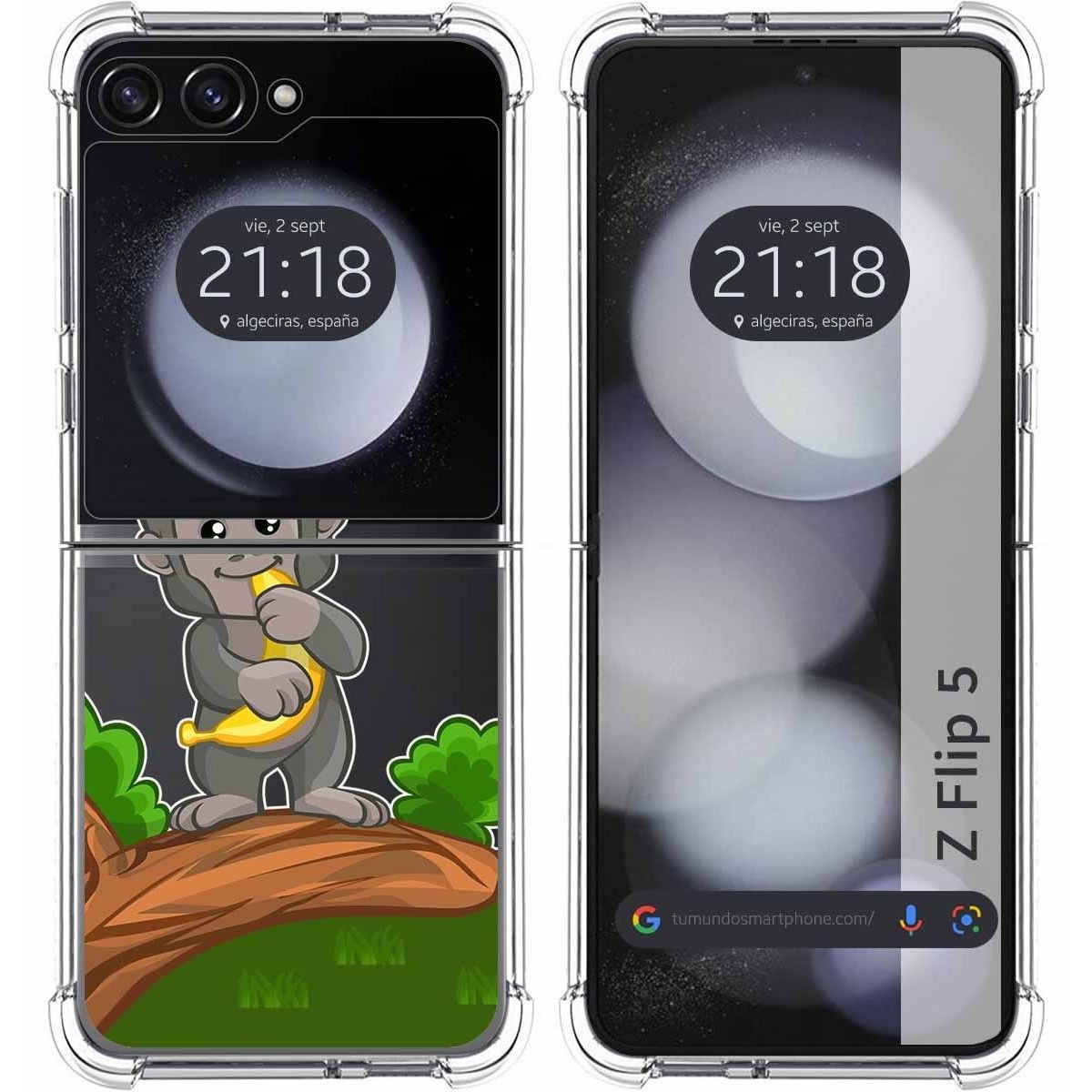 Funda Silicona Transparente para Samsung Galaxy Z Flip 5 5G diseño Mono Dibujos