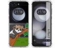 Funda Silicona Transparente para Samsung Galaxy Z Flip 5 5G diseño Panda Dibujos
