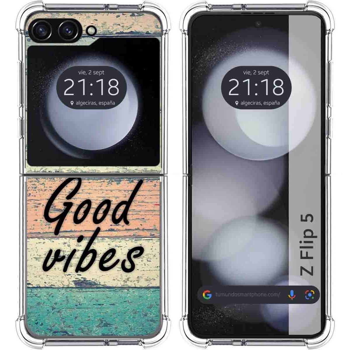 Funda Silicona para Samsung Galaxy Z Flip 5 5G diseño Madera 01 Dibujos