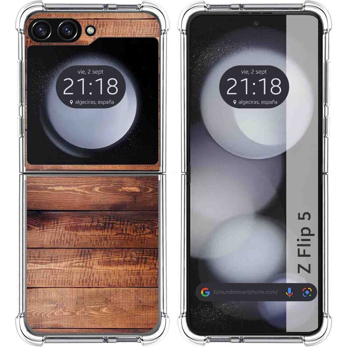 Funda Silicona para Samsung Galaxy Z Flip 5 5G diseño Madera 02 Dibujos