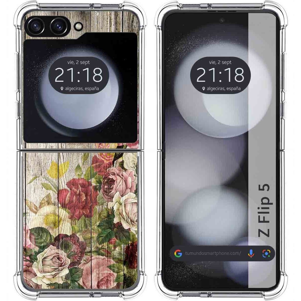 Funda Silicona para Samsung Galaxy Z Flip 5 5G diseño Madera 08 Dibujos