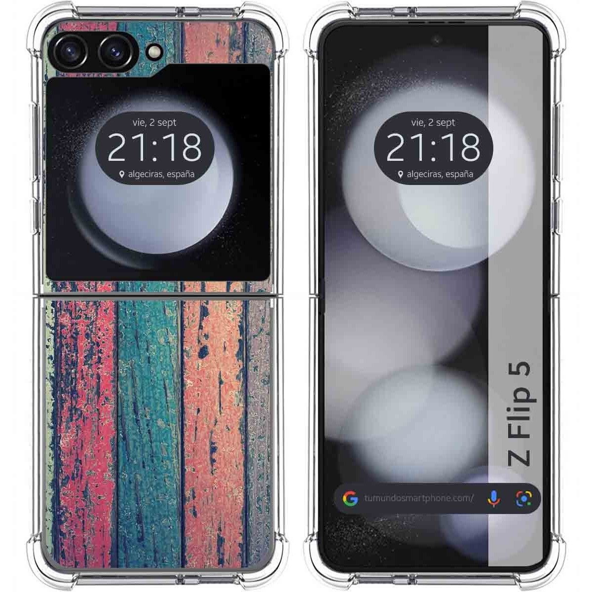 Funda Silicona para Samsung Galaxy Z Flip 5 5G diseño Madera 10 Dibujos