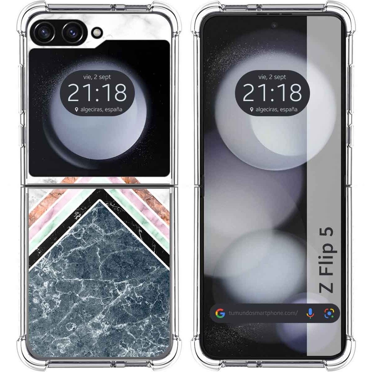 Funda Silicona para Samsung Galaxy Z Flip 5 5G diseño Mármol 05 Dibujos