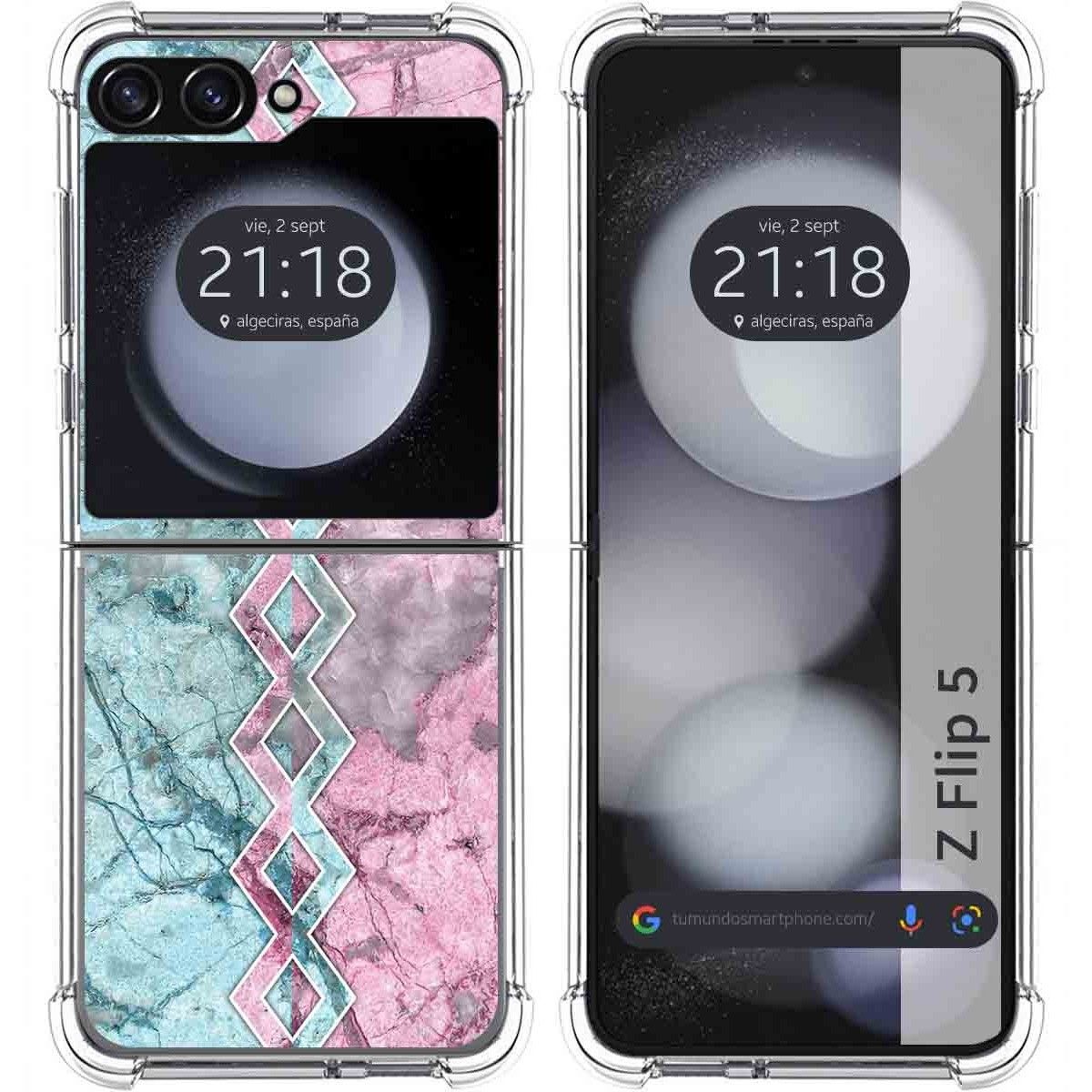 Funda Silicona para Samsung Galaxy Z Flip 5 5G diseño Mármol 08 Dibujos