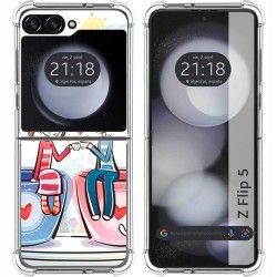 Funda Silicona para Samsung Galaxy Z Flip 5 5G diseño Café Dibujos