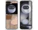 Funda Silicona para Samsung Galaxy Z Flip 5 5G diseño Corazones Madera Dibujos