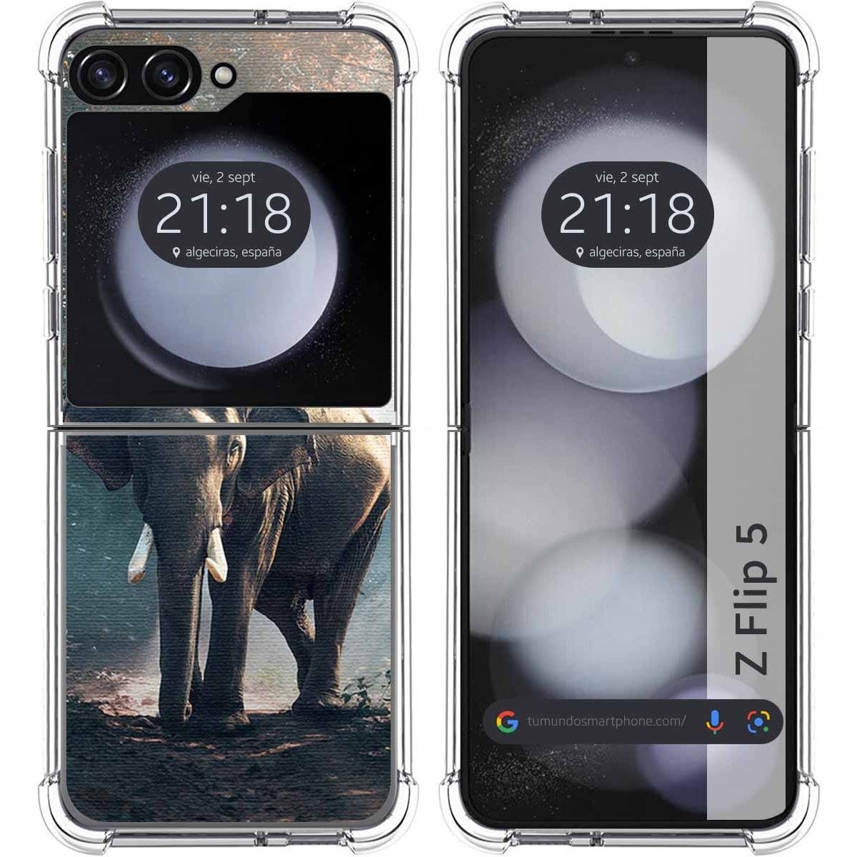 Funda Silicona para Samsung Galaxy Z Flip 5 5G diseño Elefante Dibujos