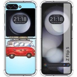 Funda Silicona para Samsung Galaxy Z Flip 5 5G diseño Furgoneta Dibujos