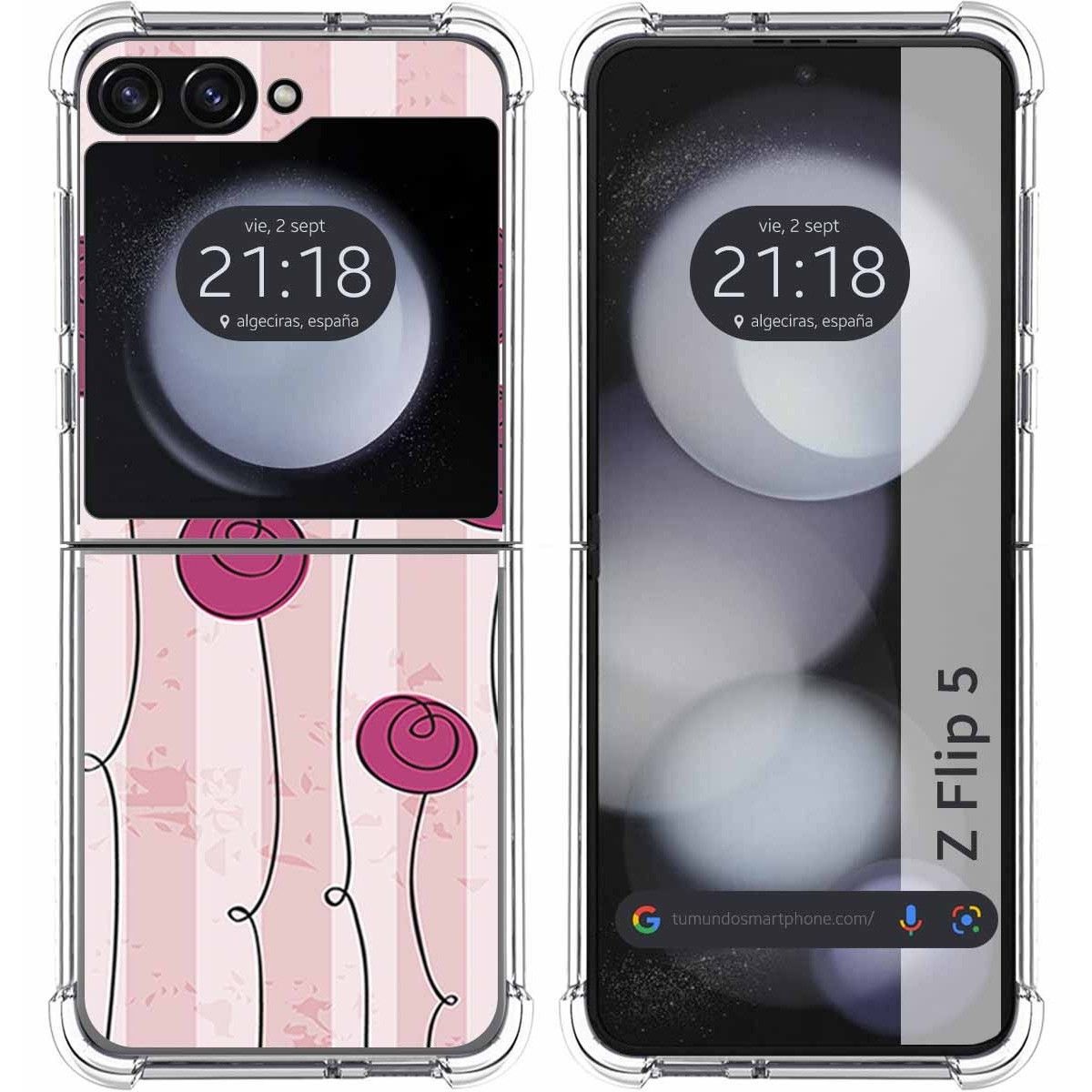 Funda Silicona para Samsung Galaxy Z Flip 5 5G diseño Flores Vintage Dibujos