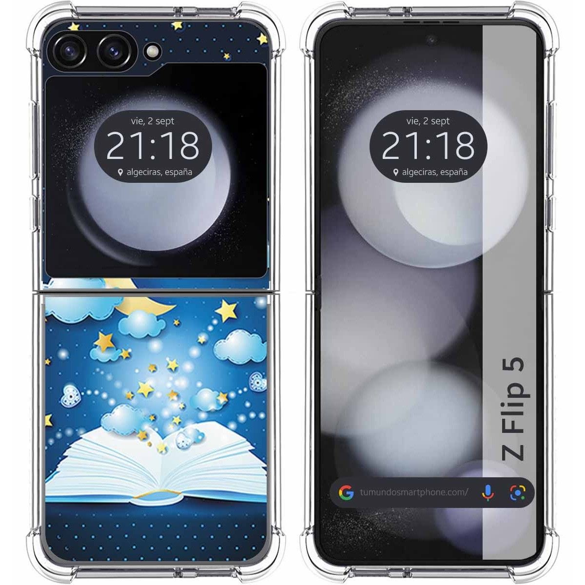 Funda Silicona para Samsung Galaxy Z Flip 5 5G diseño Libro Cuentos Dibujos