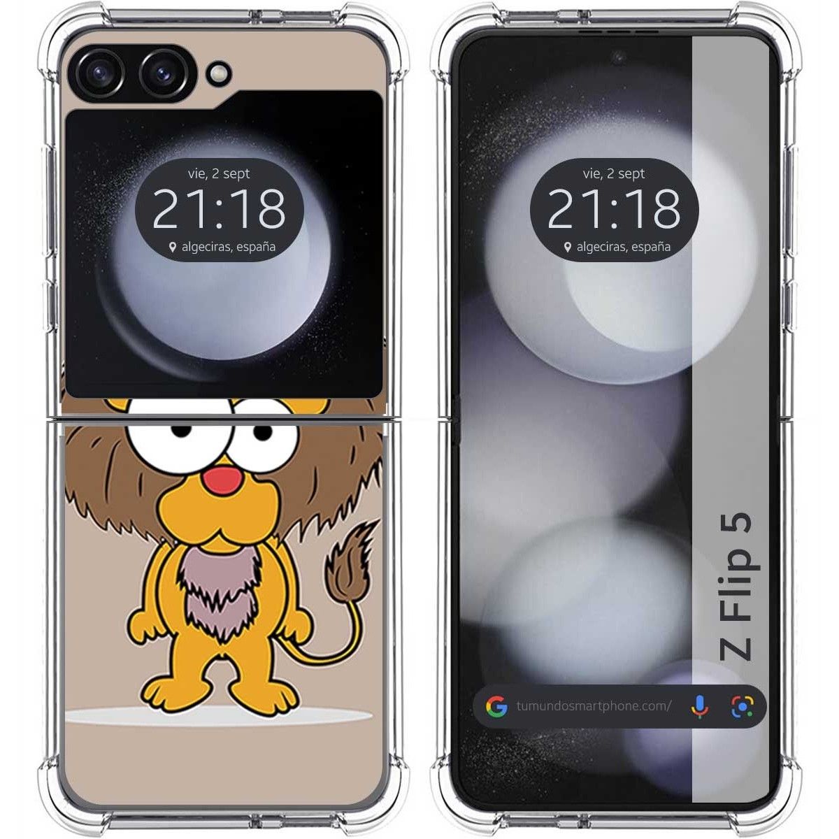 Funda Silicona para Samsung Galaxy Z Flip 5 5G diseño Leon Dibujos