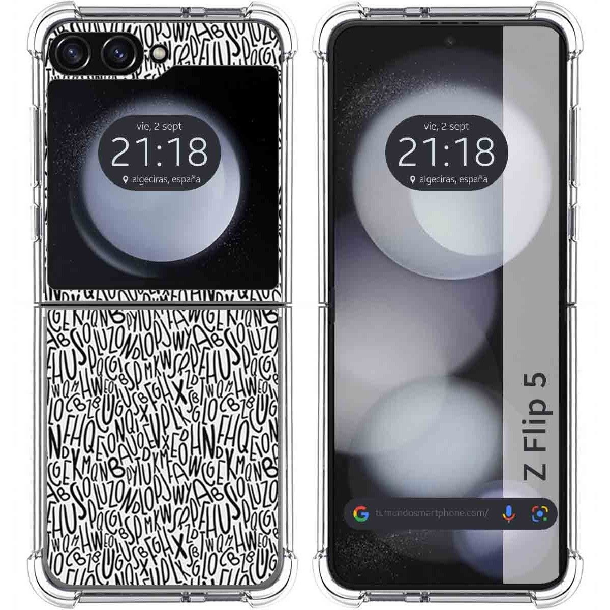 Funda Silicona para Samsung Galaxy Z Flip 5 5G diseño Letras Dibujos