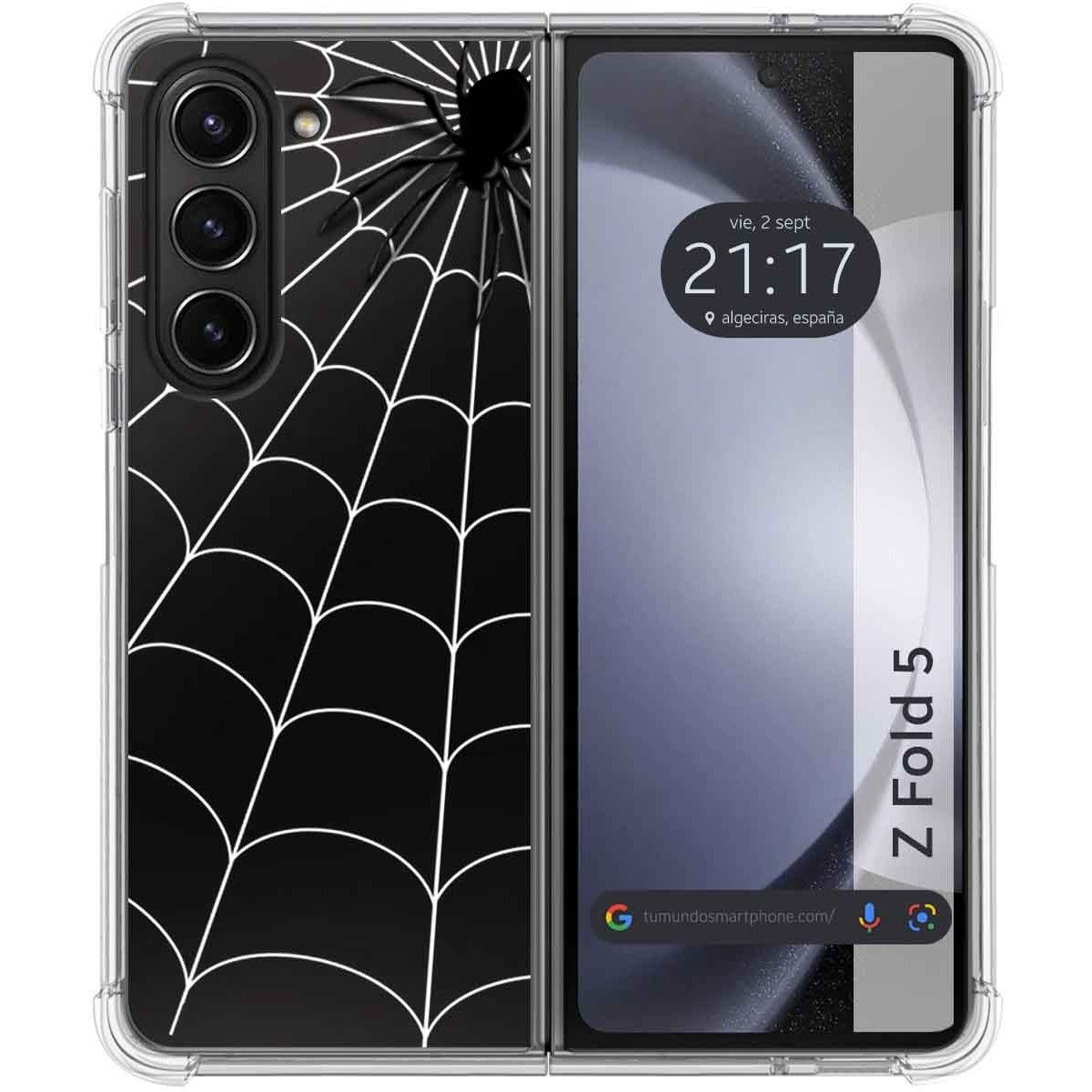 Funda Silicona Transparente para Samsung Galaxy Z Fold 5 5G diseño Araña Dibujos