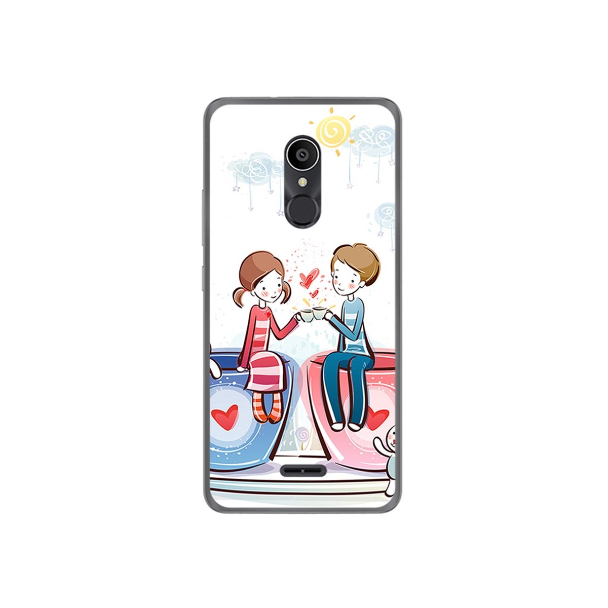 Funda Gel Tpu para Alcatel 3C Diseño Cafe Dibujos