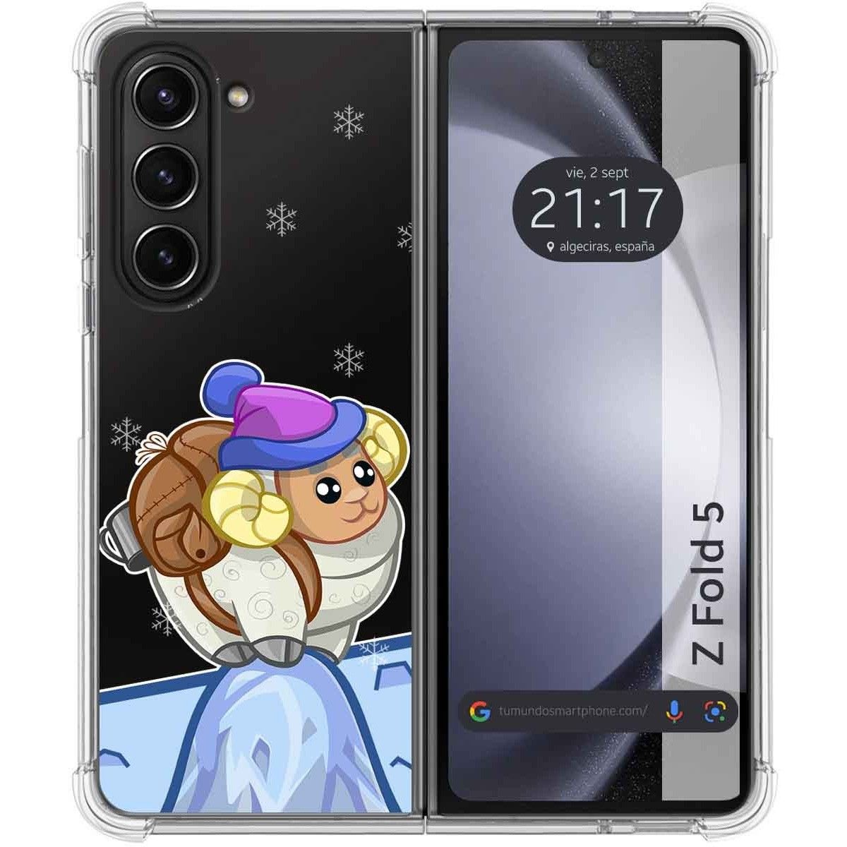 Funda Silicona Transparente para Samsung Galaxy Z Fold 5 5G diseño Cabra Dibujos