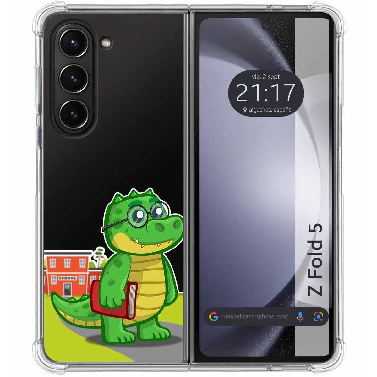 Funda Silicona Transparente para Samsung Galaxy Z Fold 5 5G diseño Coco Dibujos