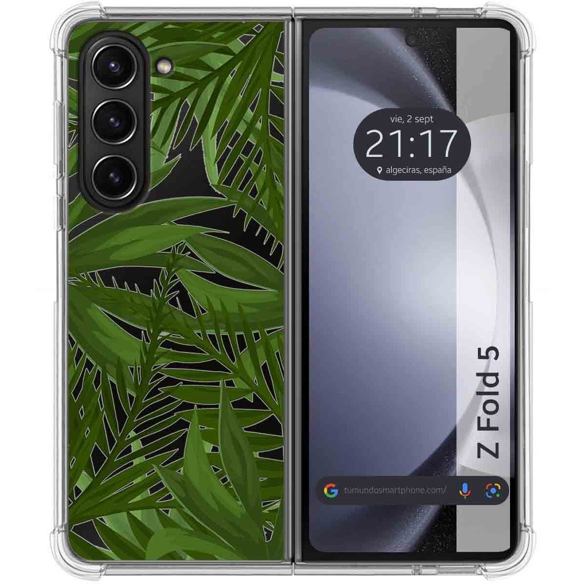Funda Silicona Transparente para Samsung Galaxy Z Fold 5 5G diseño Jungla Dibujos