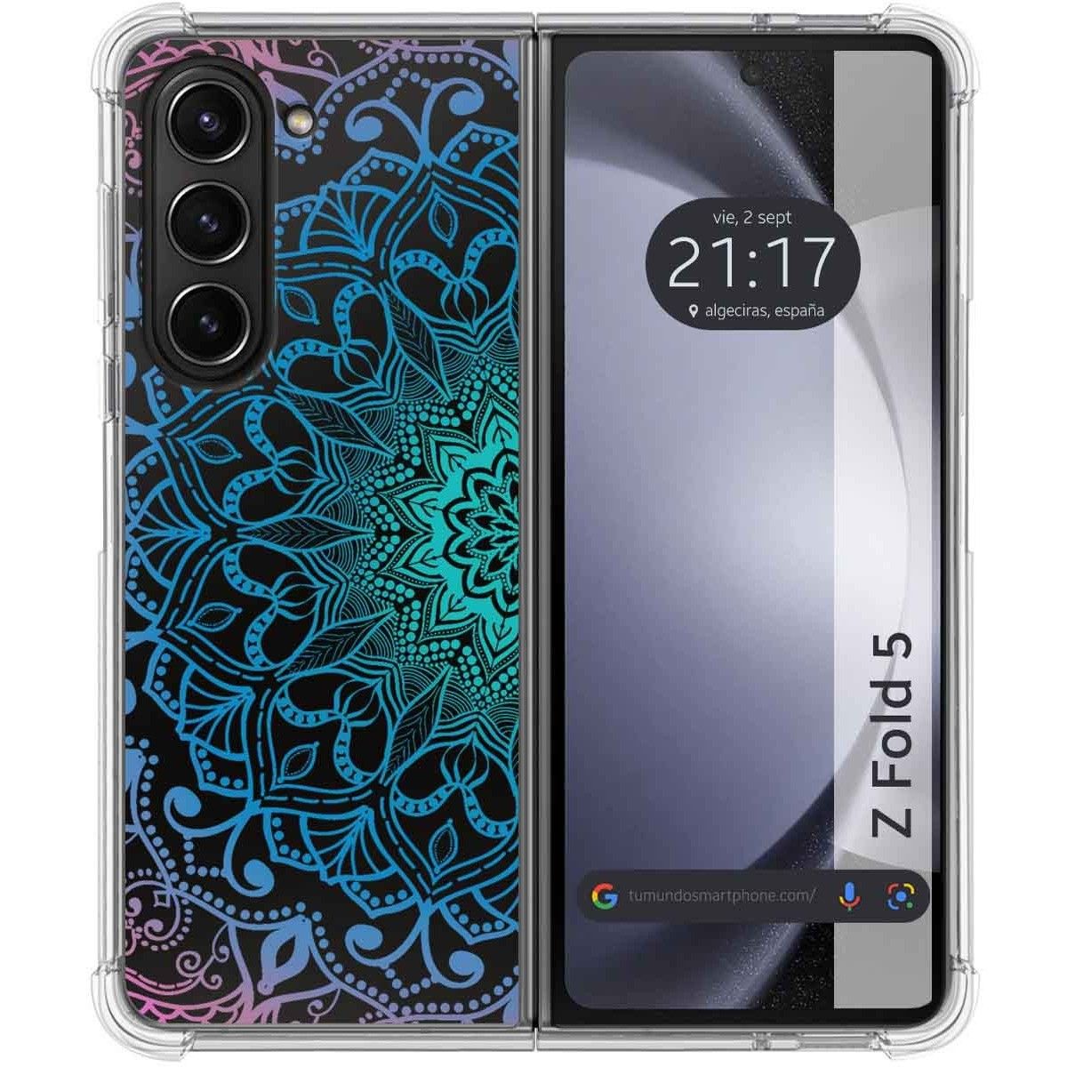 Funda Silicona Transparente para Samsung Galaxy Z Fold 5 5G diseño Mandala Dibujos