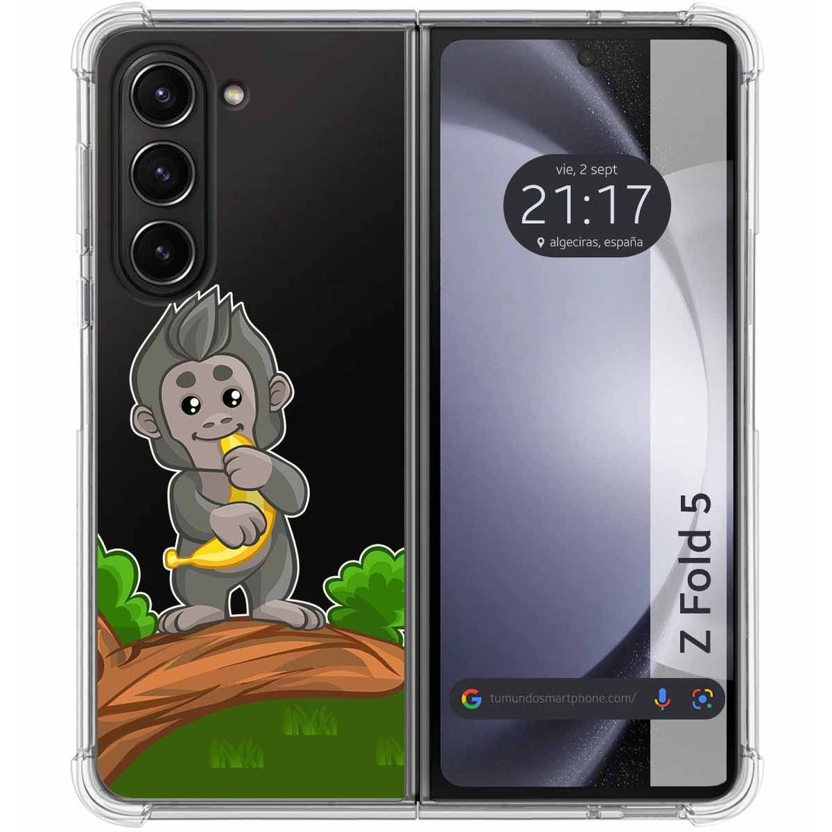 Funda Silicona Transparente para Samsung Galaxy Z Fold 5 5G diseño Mono Dibujos