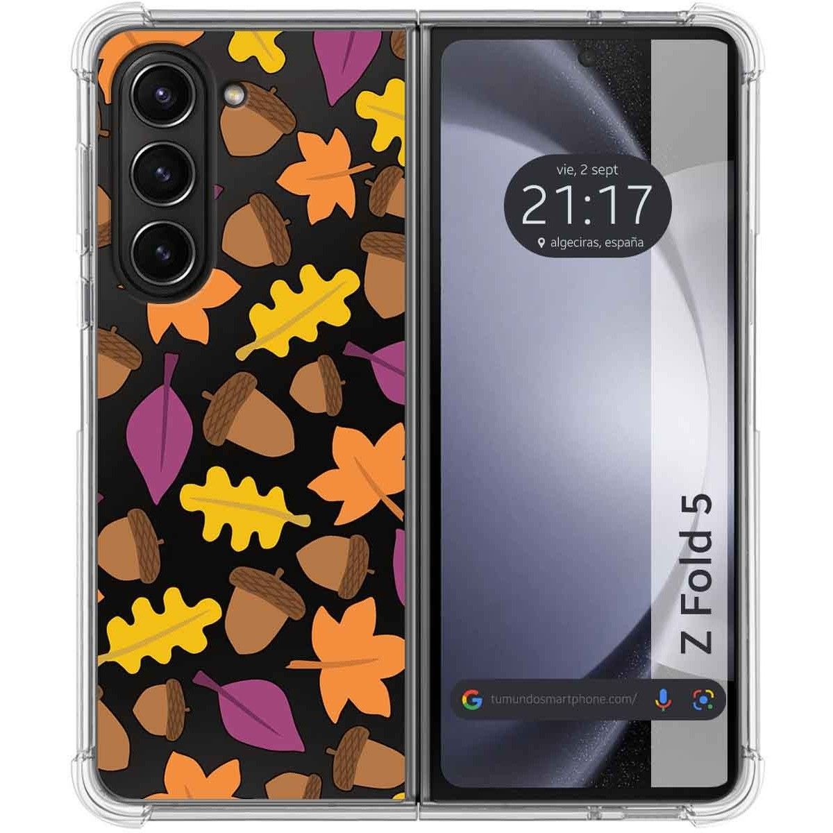 Funda Silicona Transparente para Samsung Galaxy Z Fold 5 5G diseño Otoño Dibujos