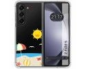 Funda Silicona Transparente para Samsung Galaxy Z Fold 5 5G diseño Playa Dibujos