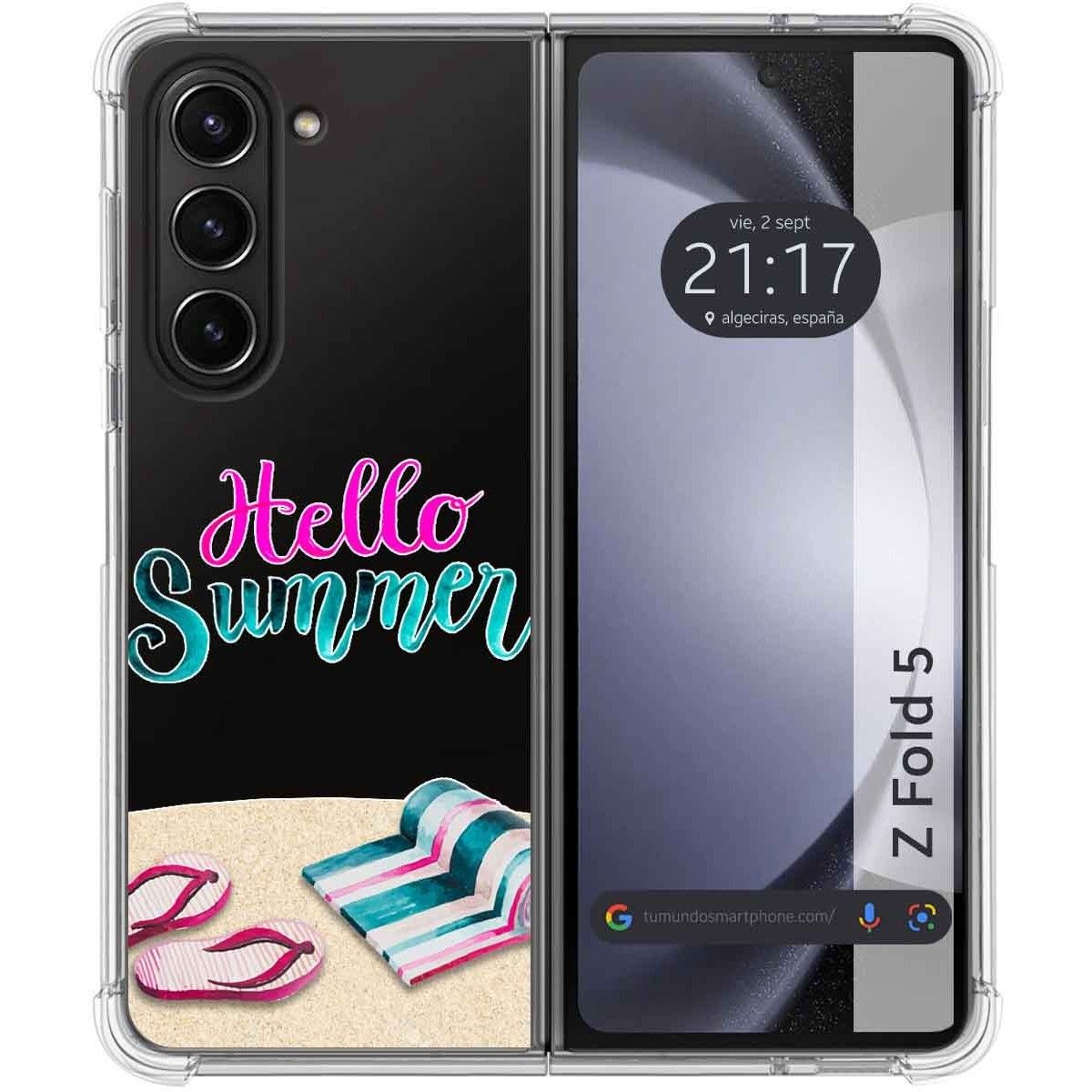 Funda Silicona Transparente para Samsung Galaxy Z Fold 5 5G diseño Summer Dibujos