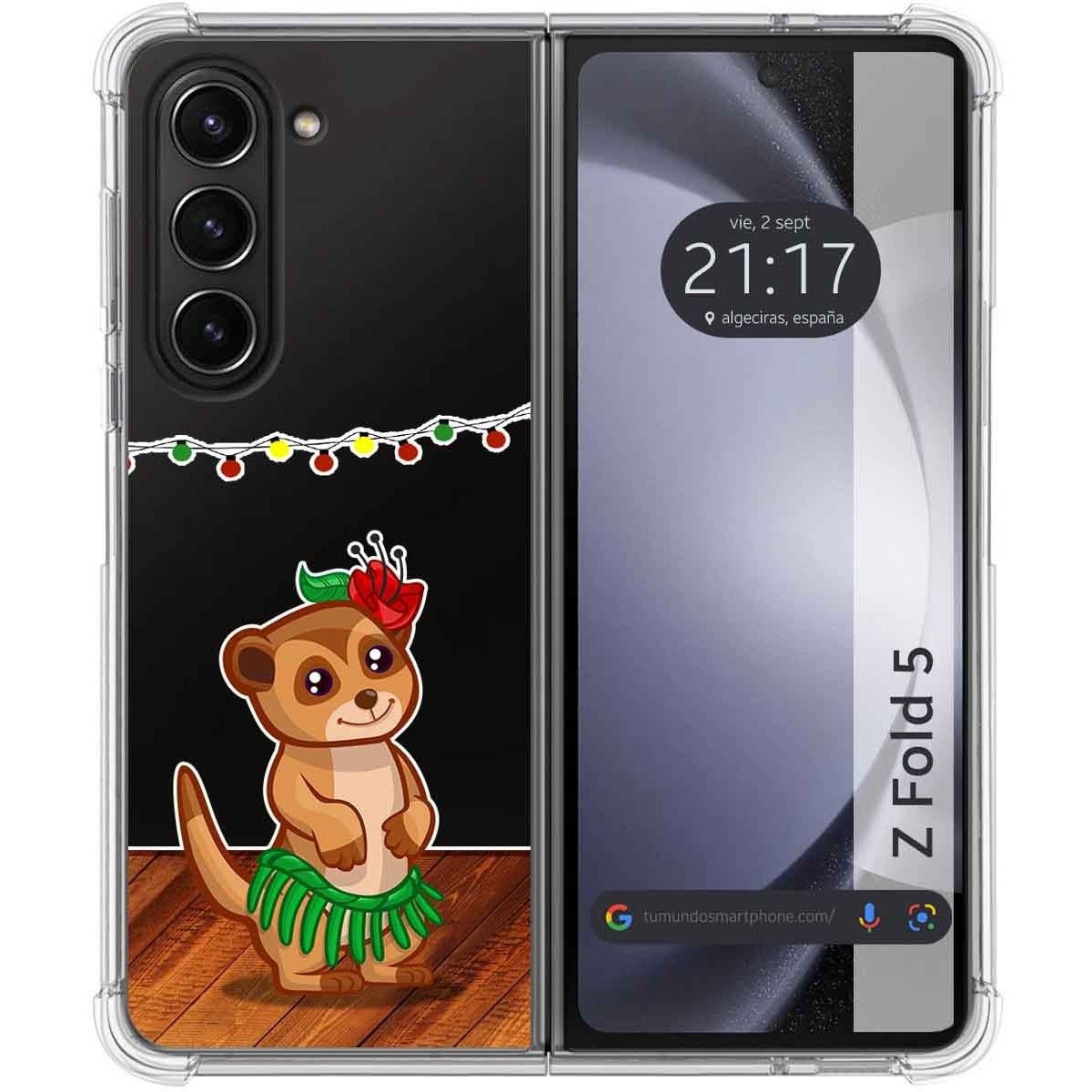 Funda Silicona Transparente para Samsung Galaxy Z Fold 5 5G diseño Suricata Dibujos