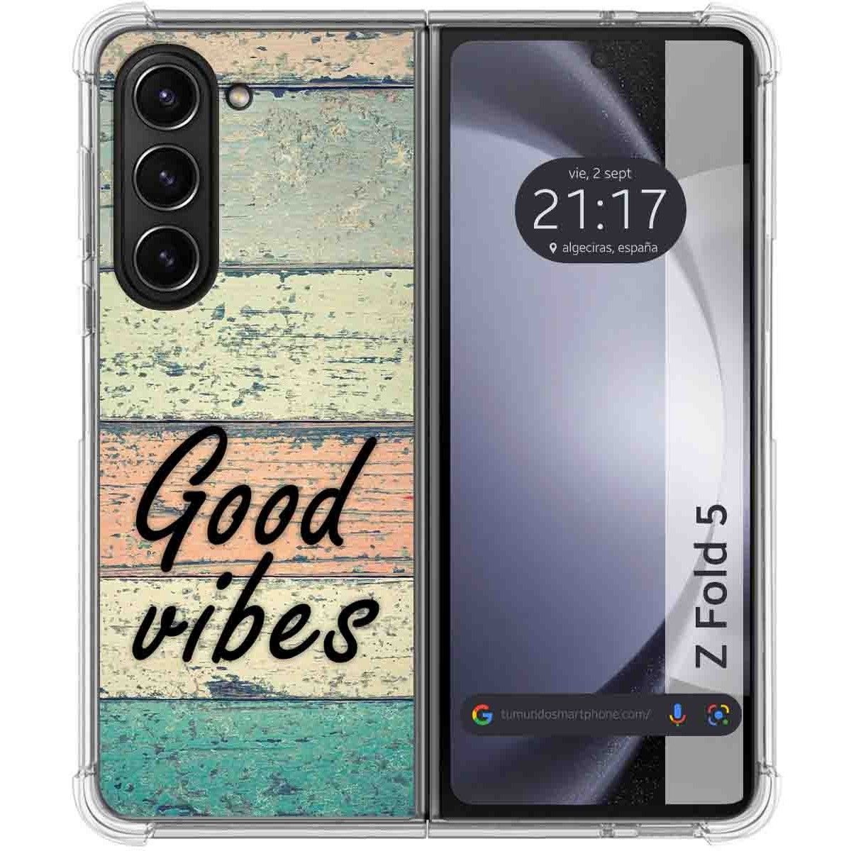 Funda Silicona para Samsung Galaxy Z Fold 5 5G diseño Madera 01 Dibujos