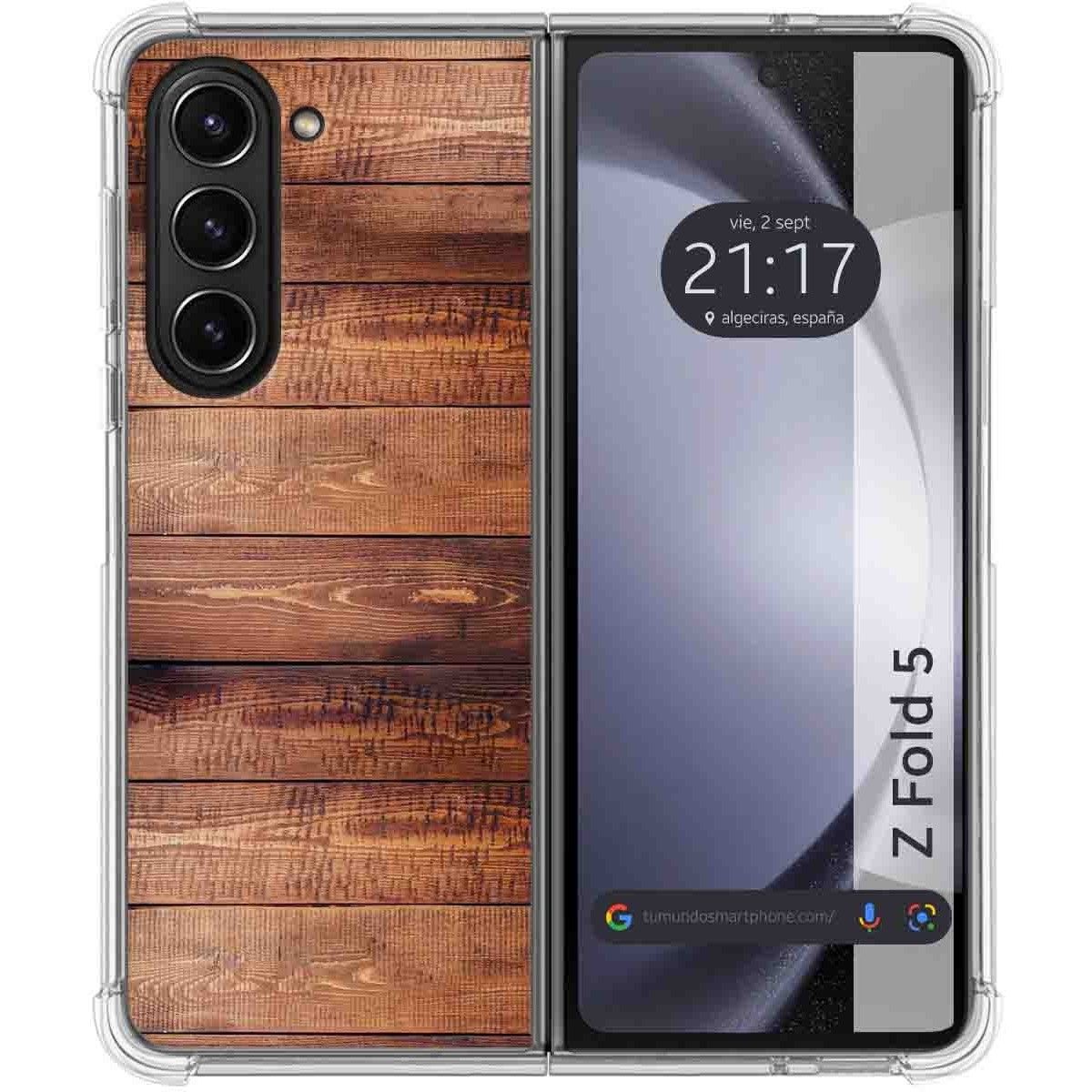 Funda Silicona para Samsung Galaxy Z Fold 5 5G diseño Madera 02 Dibujos