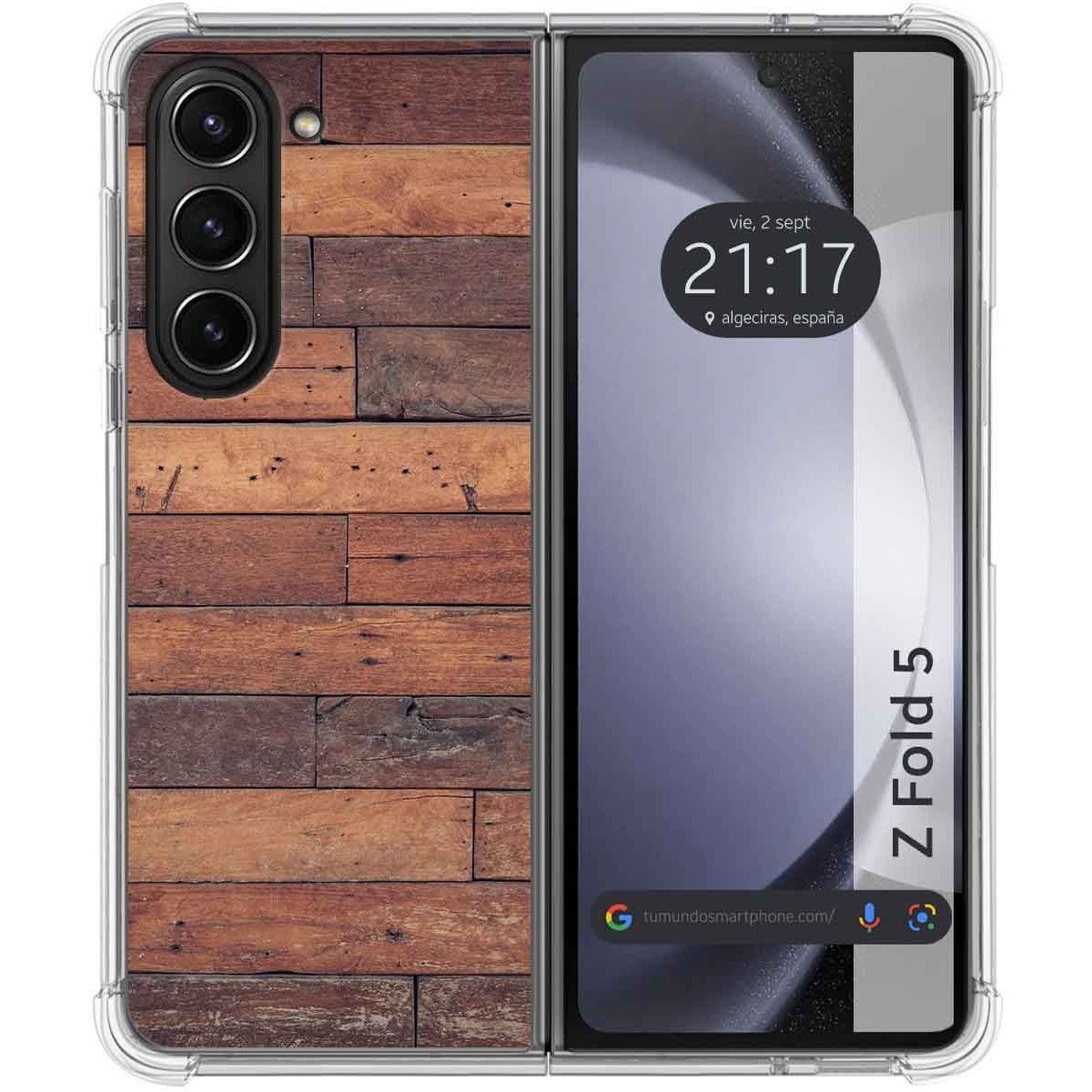 Funda Silicona para Samsung Galaxy Z Fold 5 5G diseño Madera 03 Dibujos