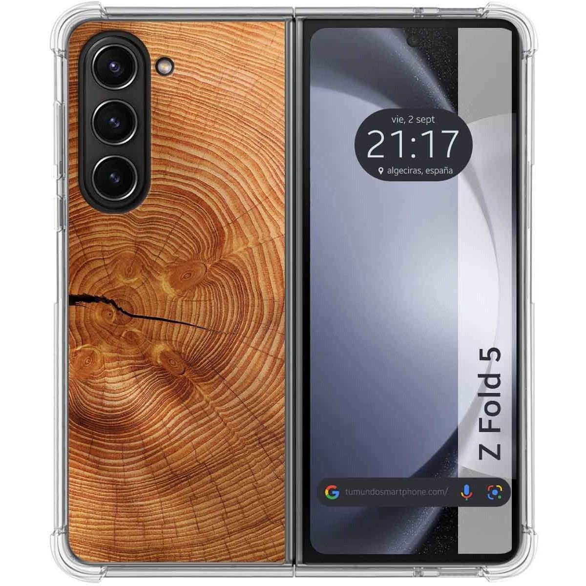 Funda Silicona para Samsung Galaxy Z Fold 5 5G diseño Madera 04 Dibujos