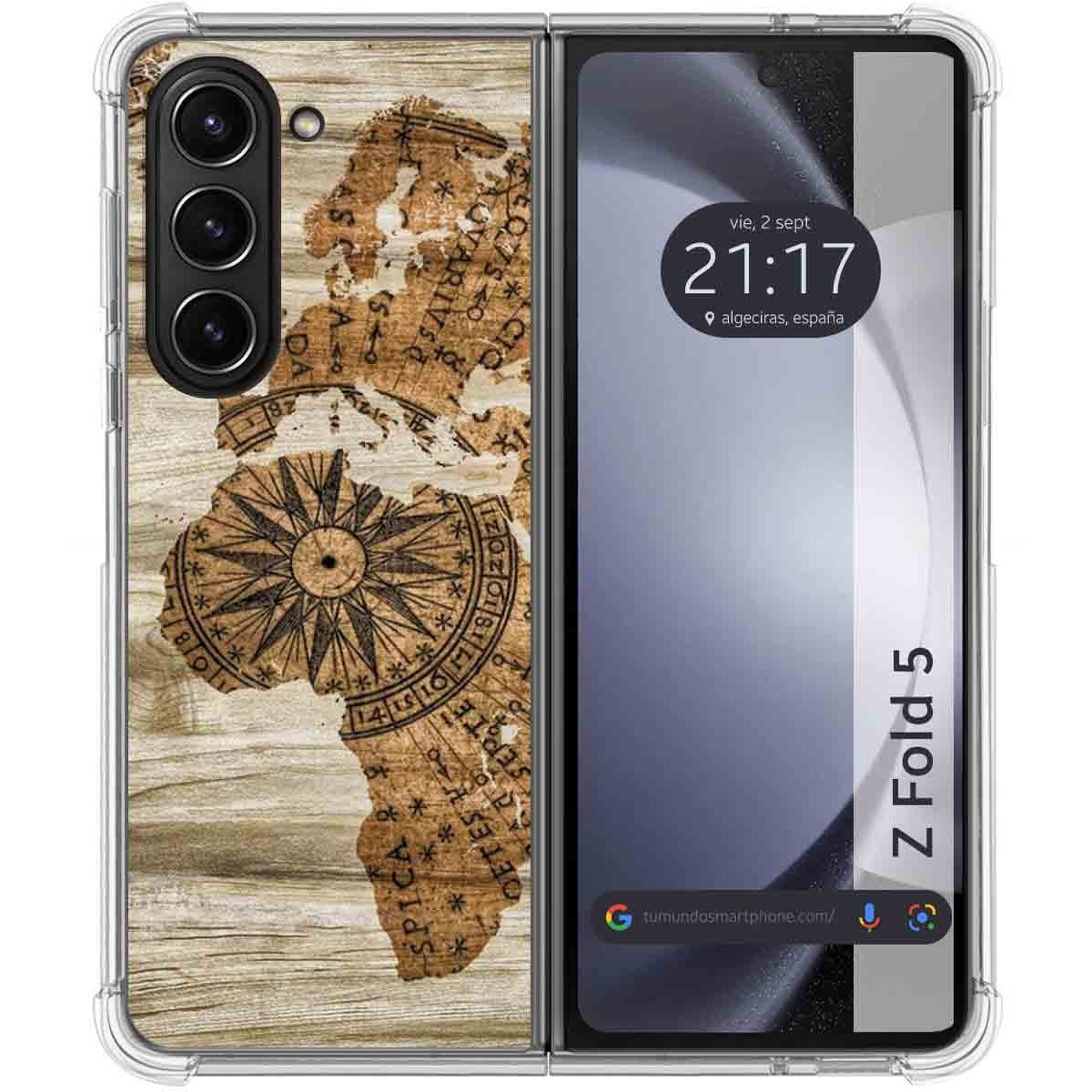 Funda Silicona para Samsung Galaxy Z Fold 5 5G diseño Madera 07 Dibujos