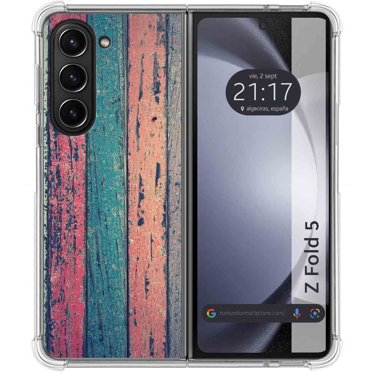 Funda Silicona para Samsung Galaxy Z Fold 5 5G diseño Madera 10 Dibujos