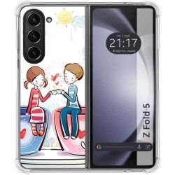 Funda Silicona para Samsung Galaxy Z Fold 5 5G diseño Café Dibujos
